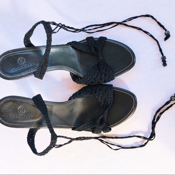 Cole Haan Cork Crocheted Strappy Heels - Picture 6 of 11